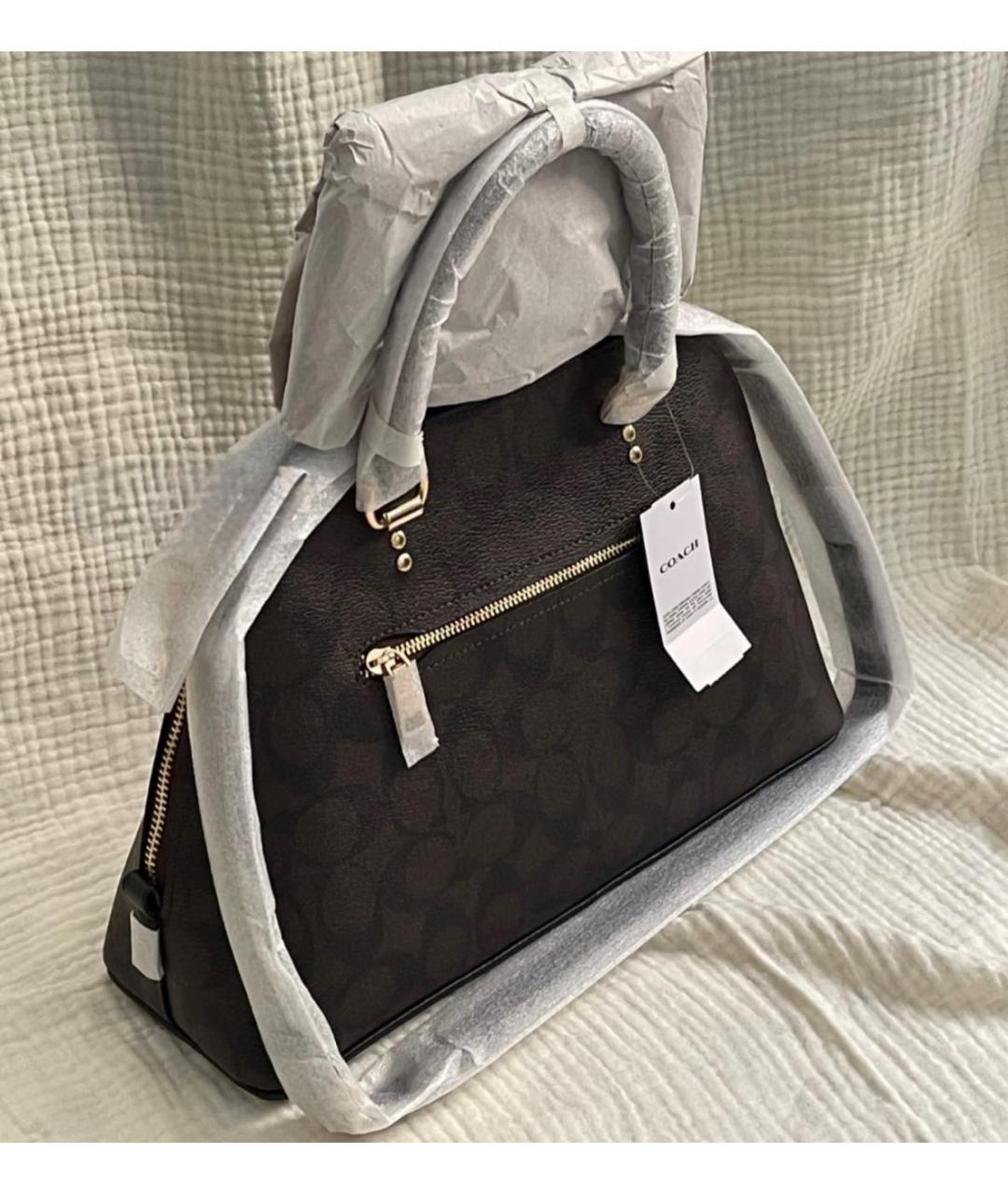 COACH Коричневая сумка с короткими ручками, фото 6