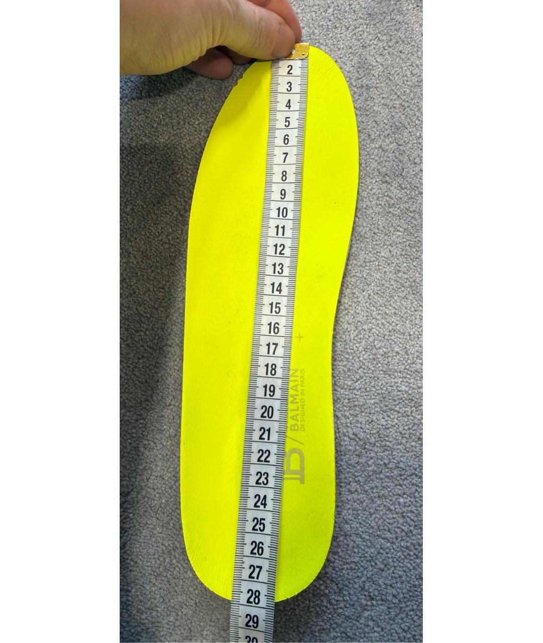 BALMAIN Салатовые кожаные низкие кроссовки / кеды, фото 7