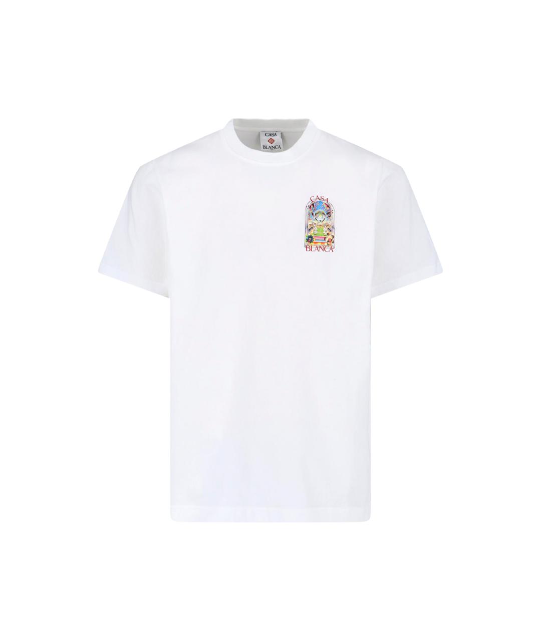 CASABLANCA Белая хлопковая футболка, фото 1
