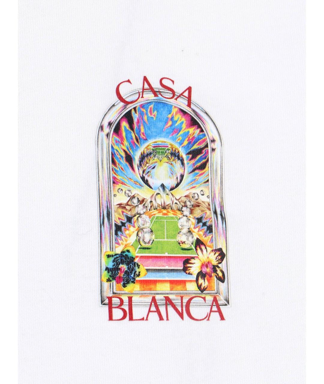 CASABLANCA Белая хлопковая футболка, фото 3