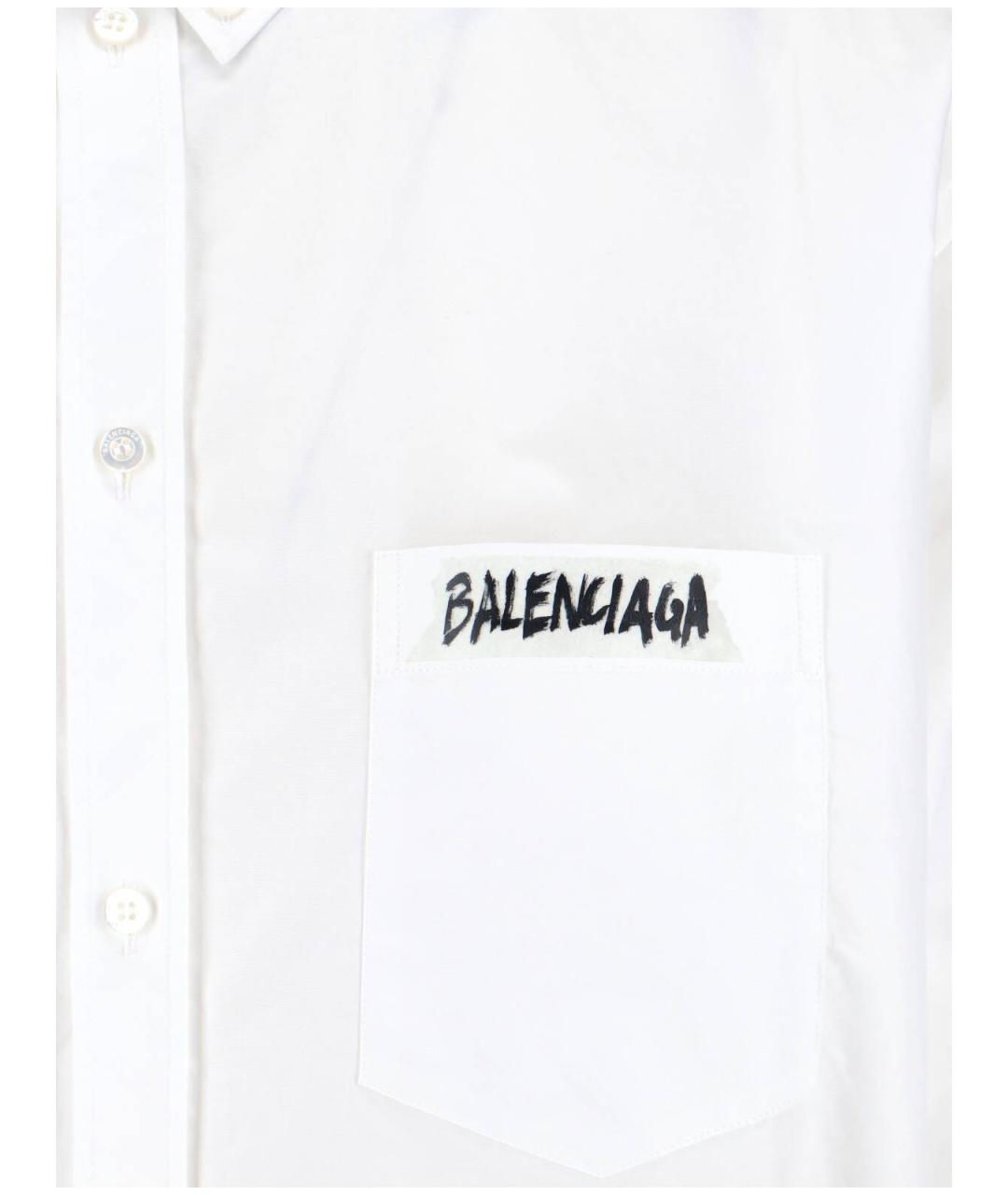 BALENCIAGA Белая хлопковая кэжуал рубашка, фото 3