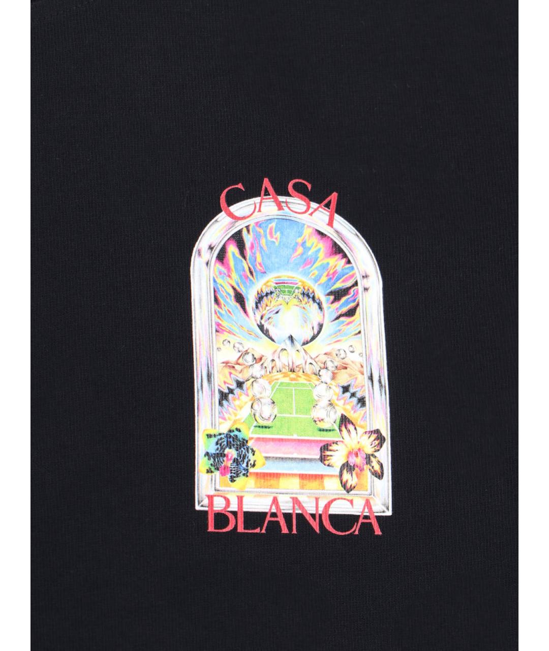 CASABLANCA Черная хлопковая футболка, фото 3