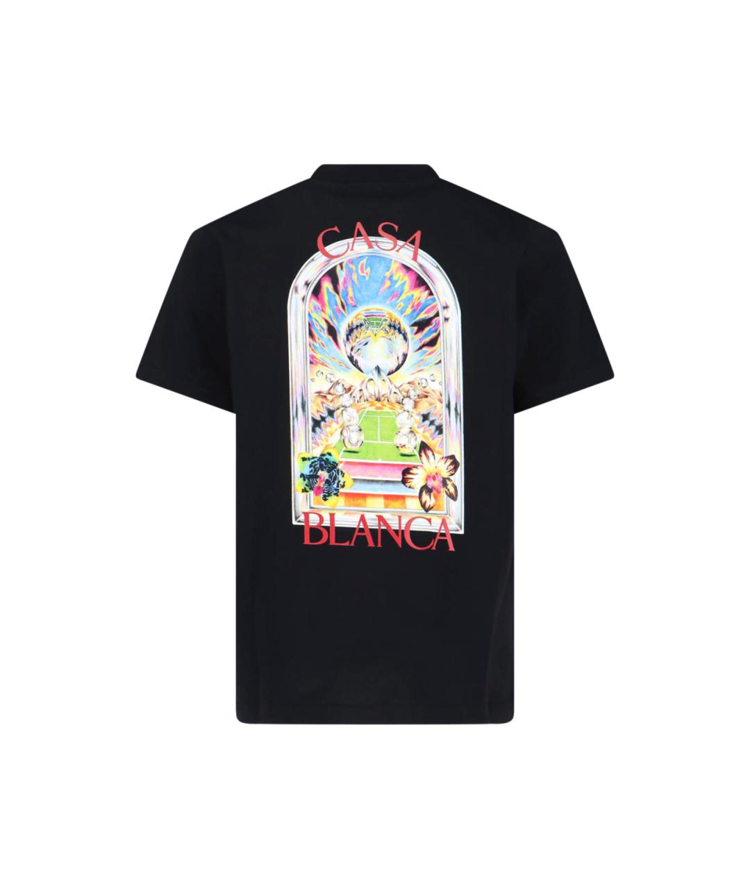 CASABLANCA Черная хлопковая футболка, фото 2