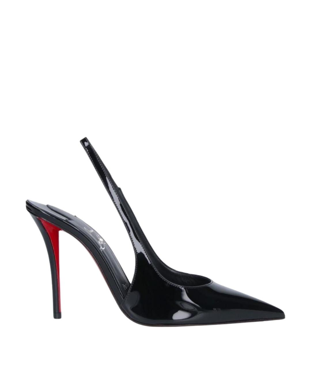 CHRISTIAN LOUBOUTIN Черные кожаные туфли, фото 1