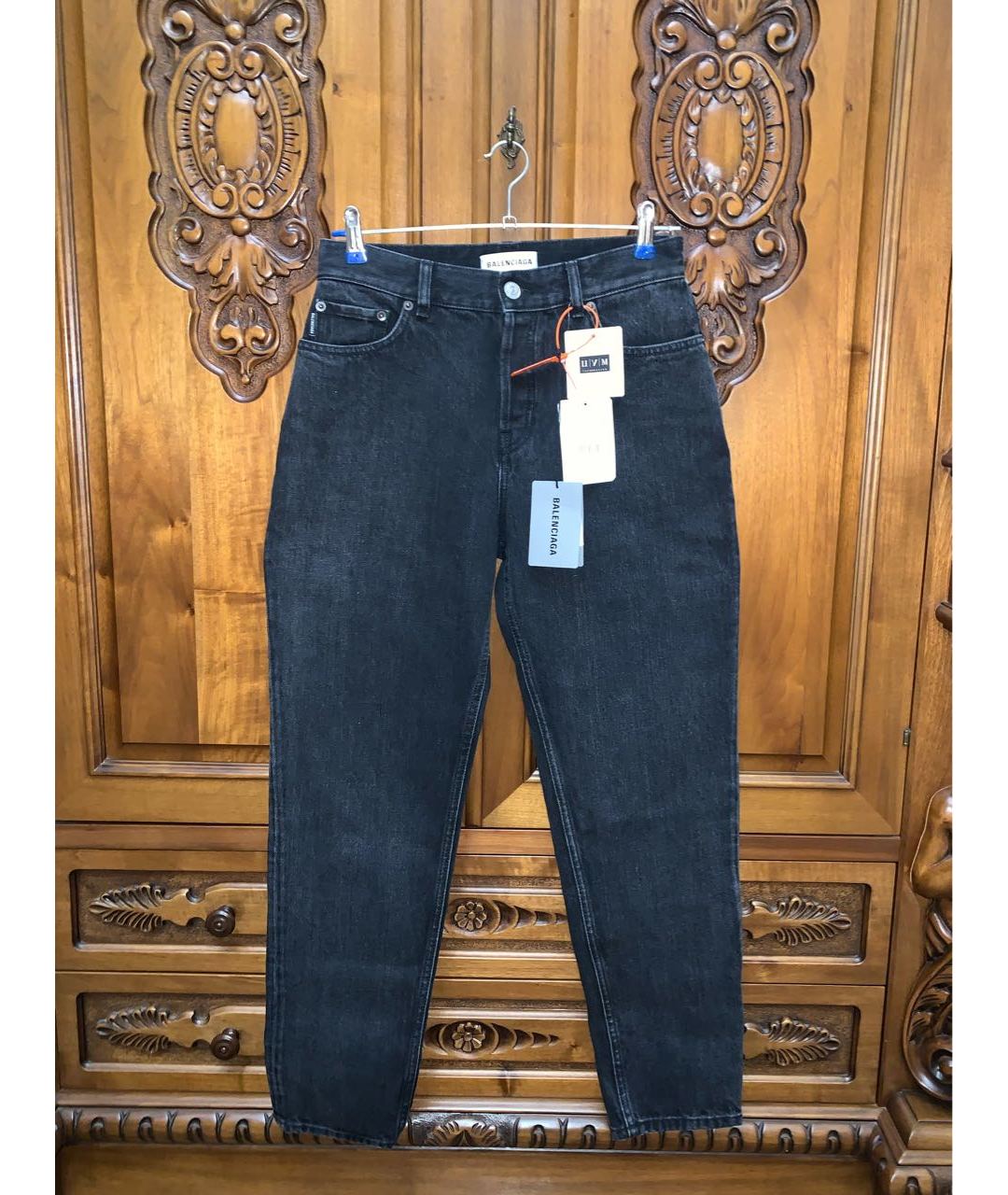 BALENCIAGA Серые хлопковые прямые джинсы, фото 9
