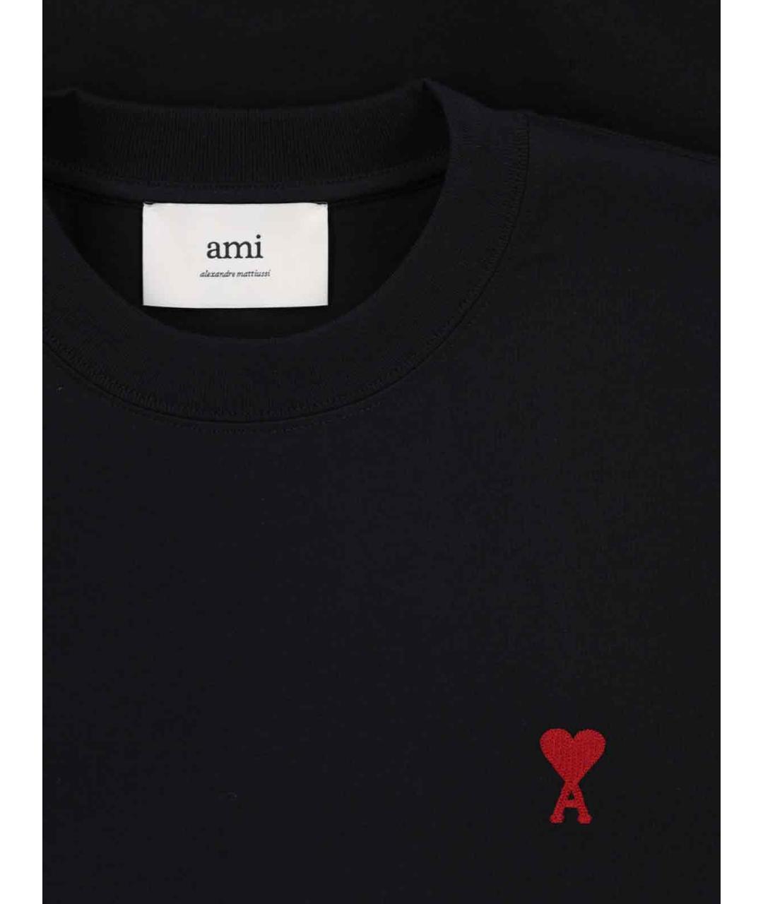 Ami Paris Черная хлопковая футболка, фото 3