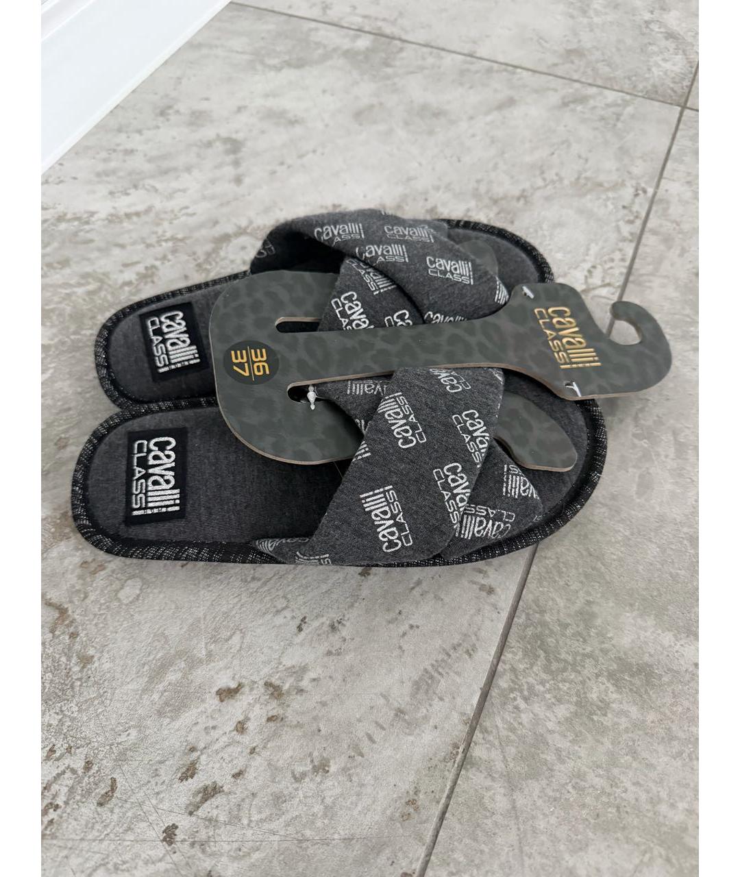 CAVALLI CLASS Серые шлепанцы, фото 5