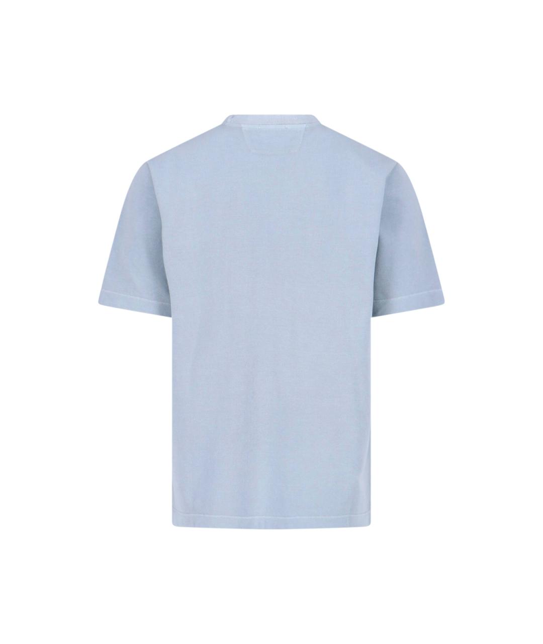 CP COMPANY Голубая хлопковая футболка, фото 2