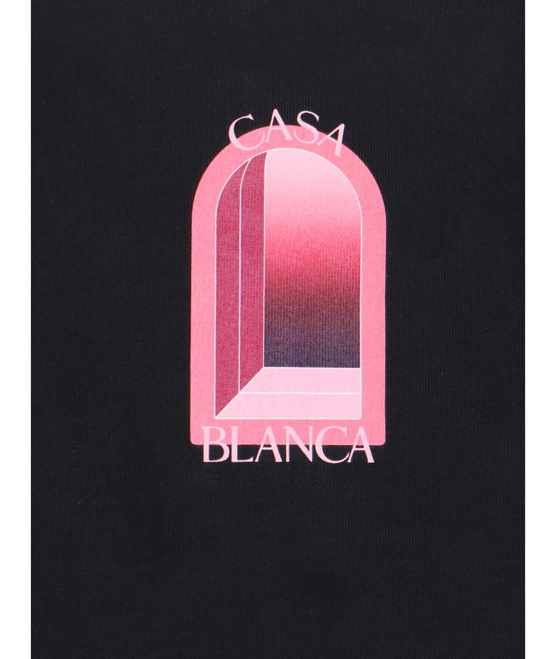 CASABLANCA Черная хлопковая футболка, фото 3