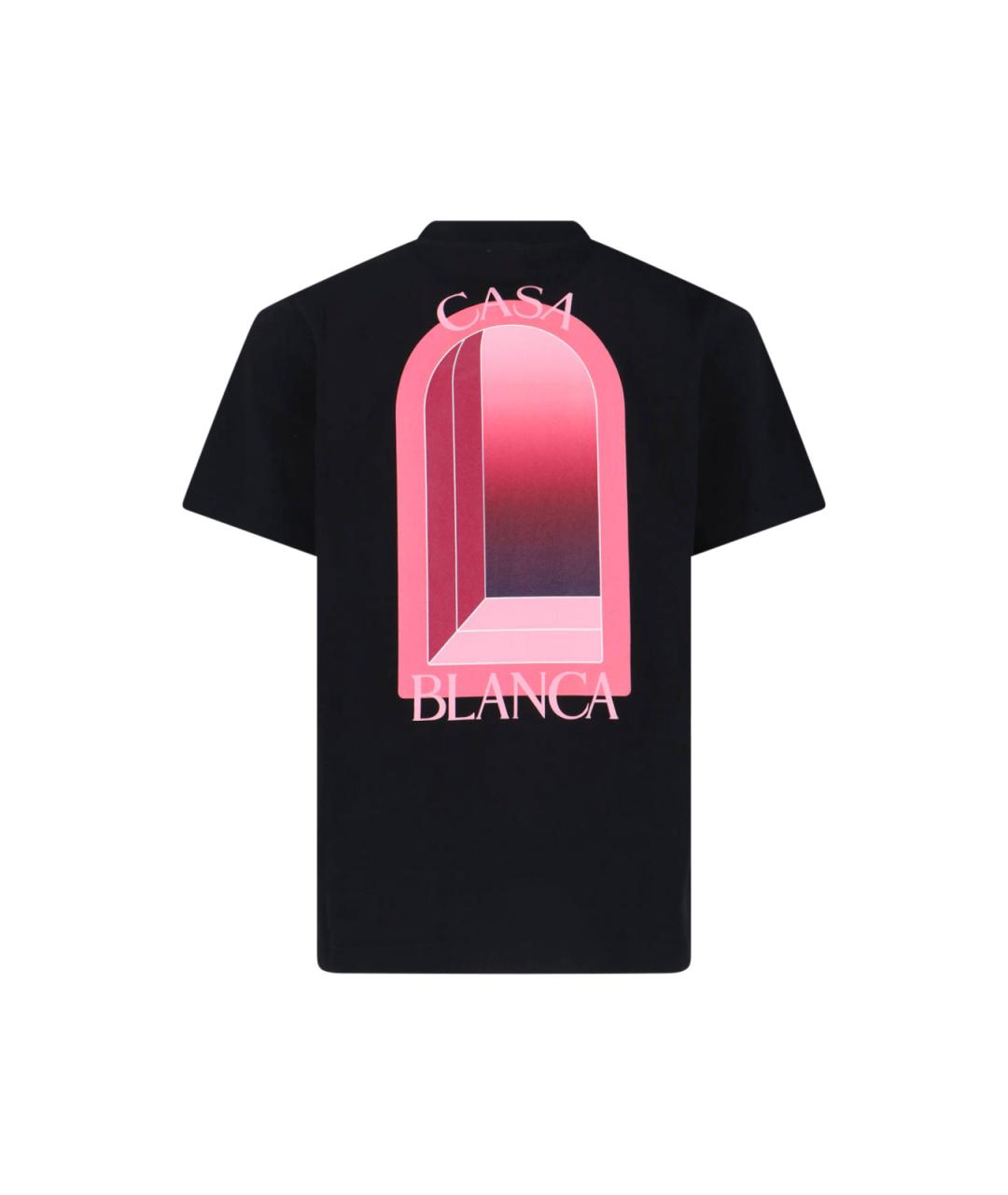 CASABLANCA Черная хлопковая футболка, фото 2
