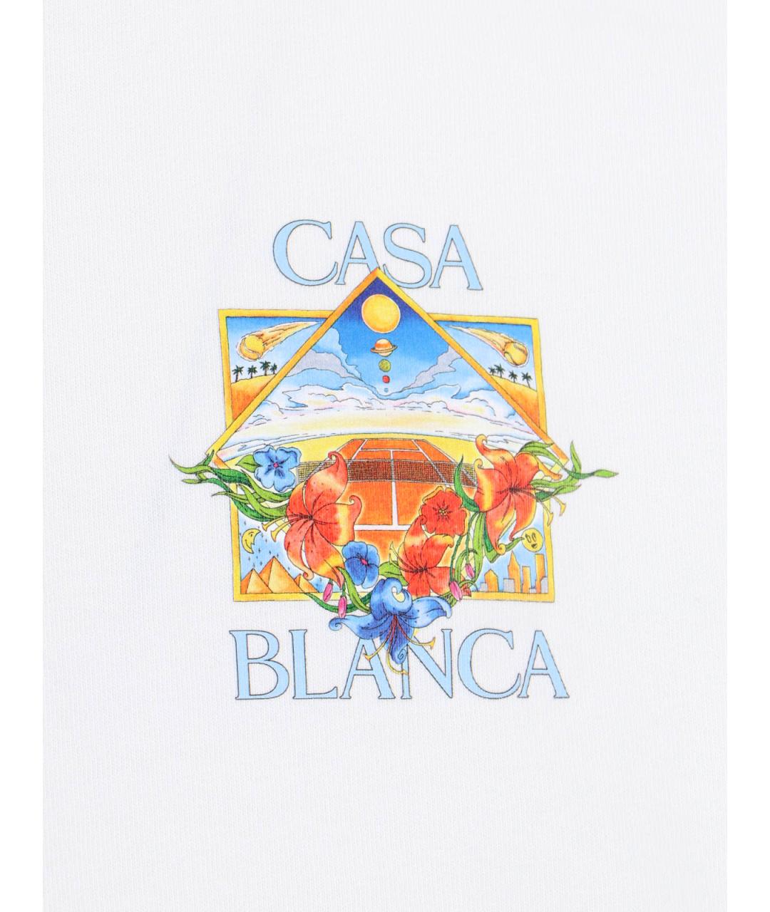 CASABLANCA Белая хлопковая футболка, фото 3