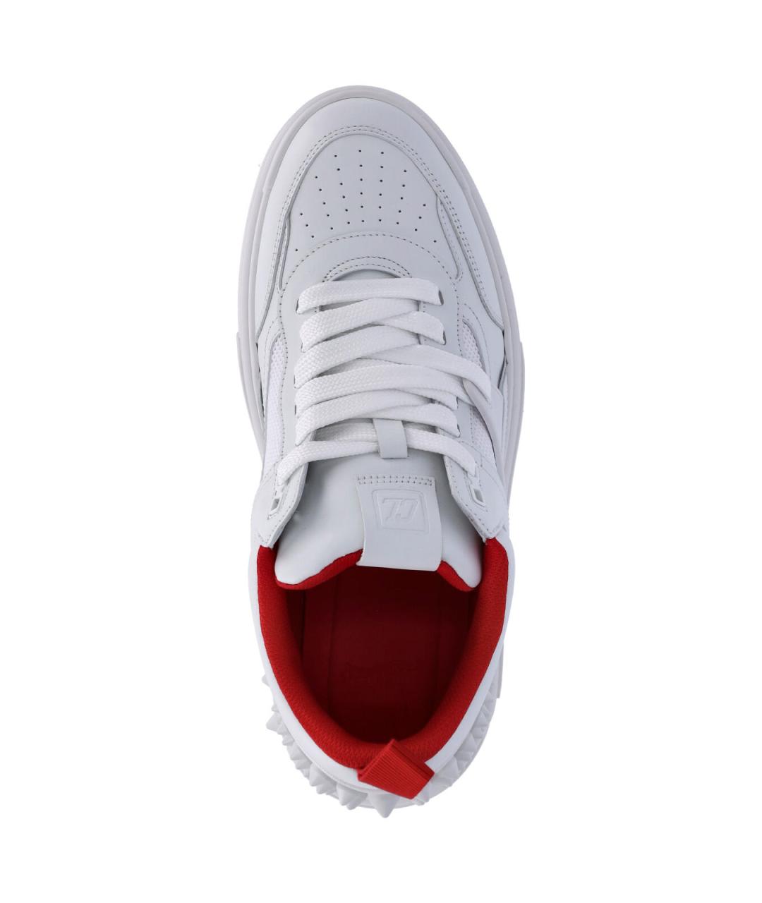 CHRISTIAN LOUBOUTIN Белые кожаные низкие кроссовки / кеды, фото 5
