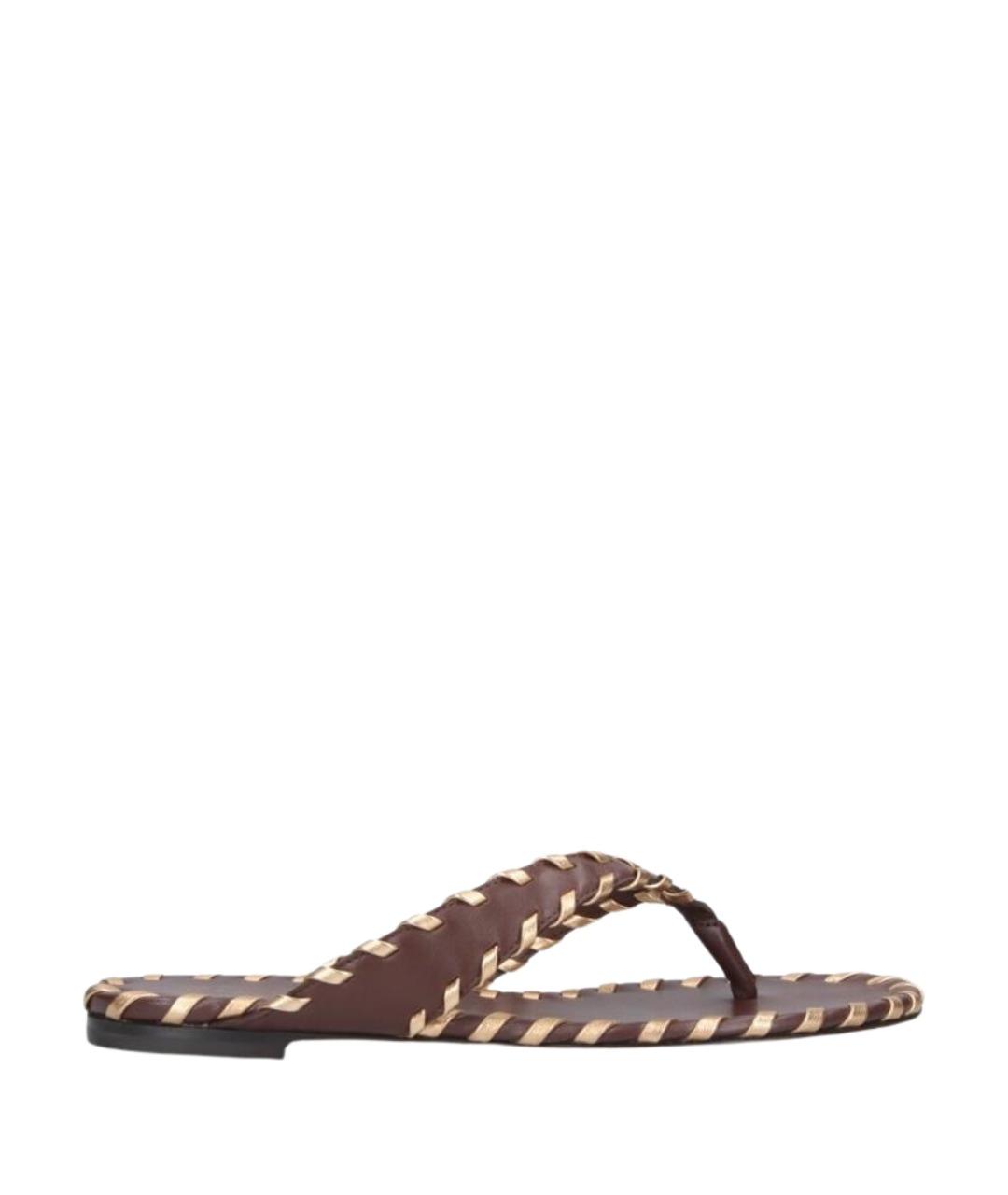 GIANVITO ROSSI Коричневые кожаные шлепанцы, фото 1