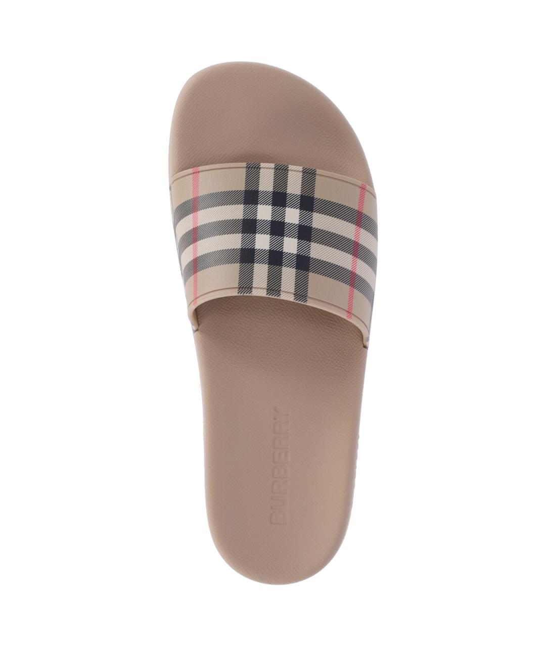 BURBERRY Бежевые шлепанцы, фото 5
