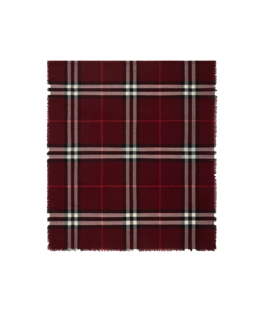 BURBERRY Красный шерстяной шарф, фото 2
