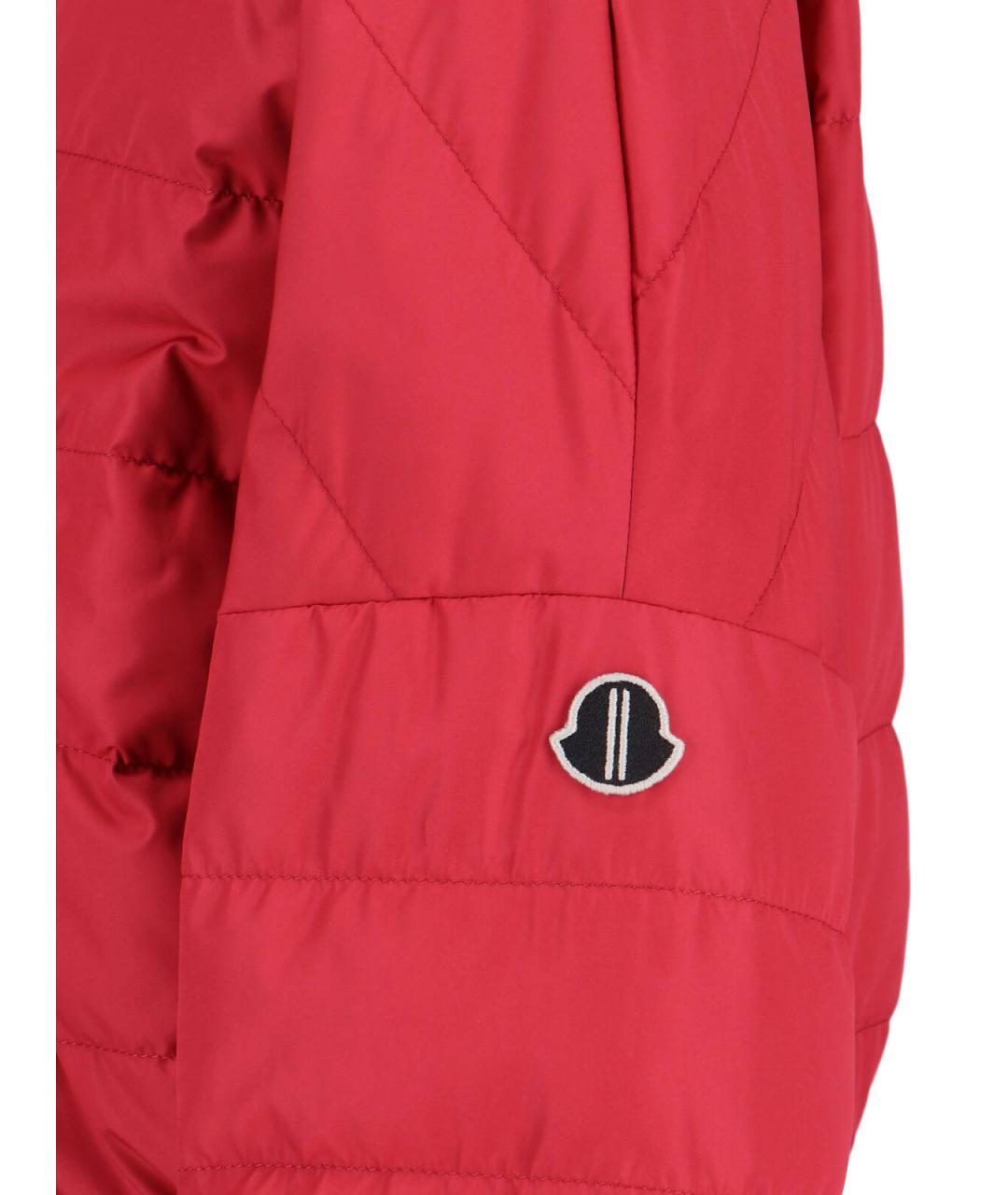 MONCLER Красная полиэстеровая куртка, фото 3
