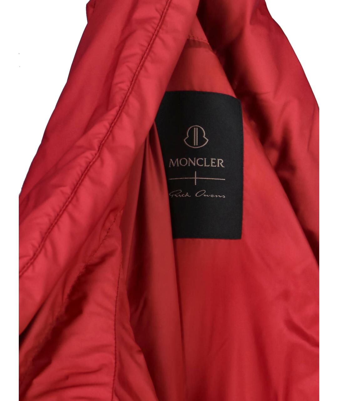 MONCLER Красная полиэстеровая куртка, фото 5
