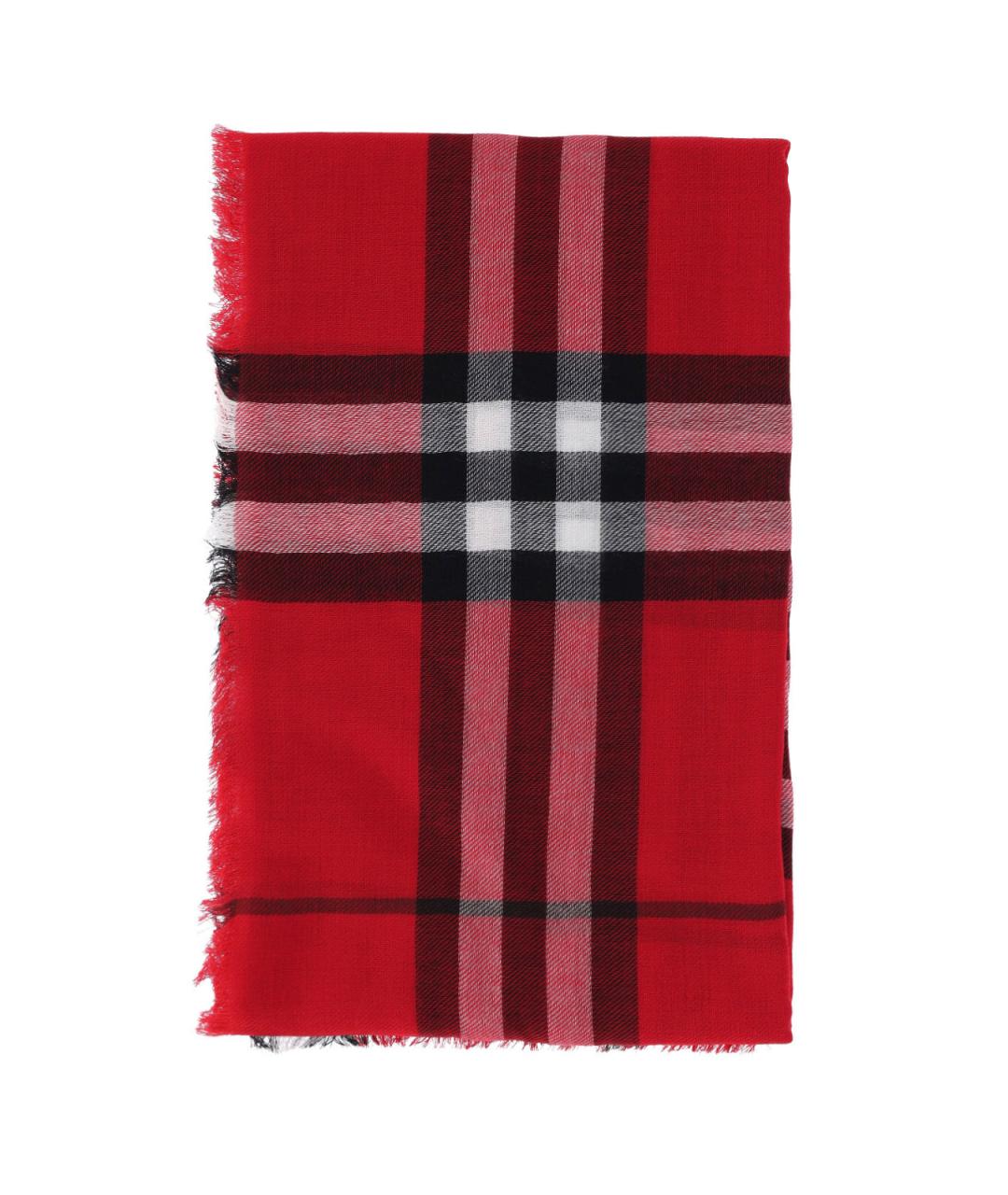 BURBERRY Красный шерстяной шарф, фото 1