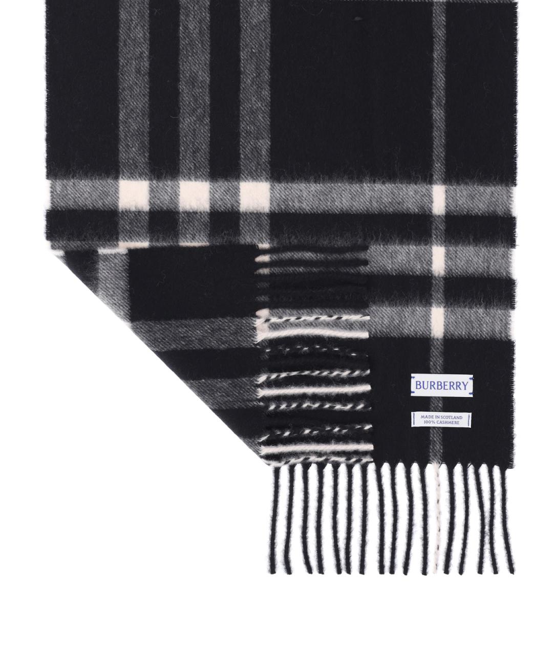 BURBERRY Черный кашемировый шарф, фото 3