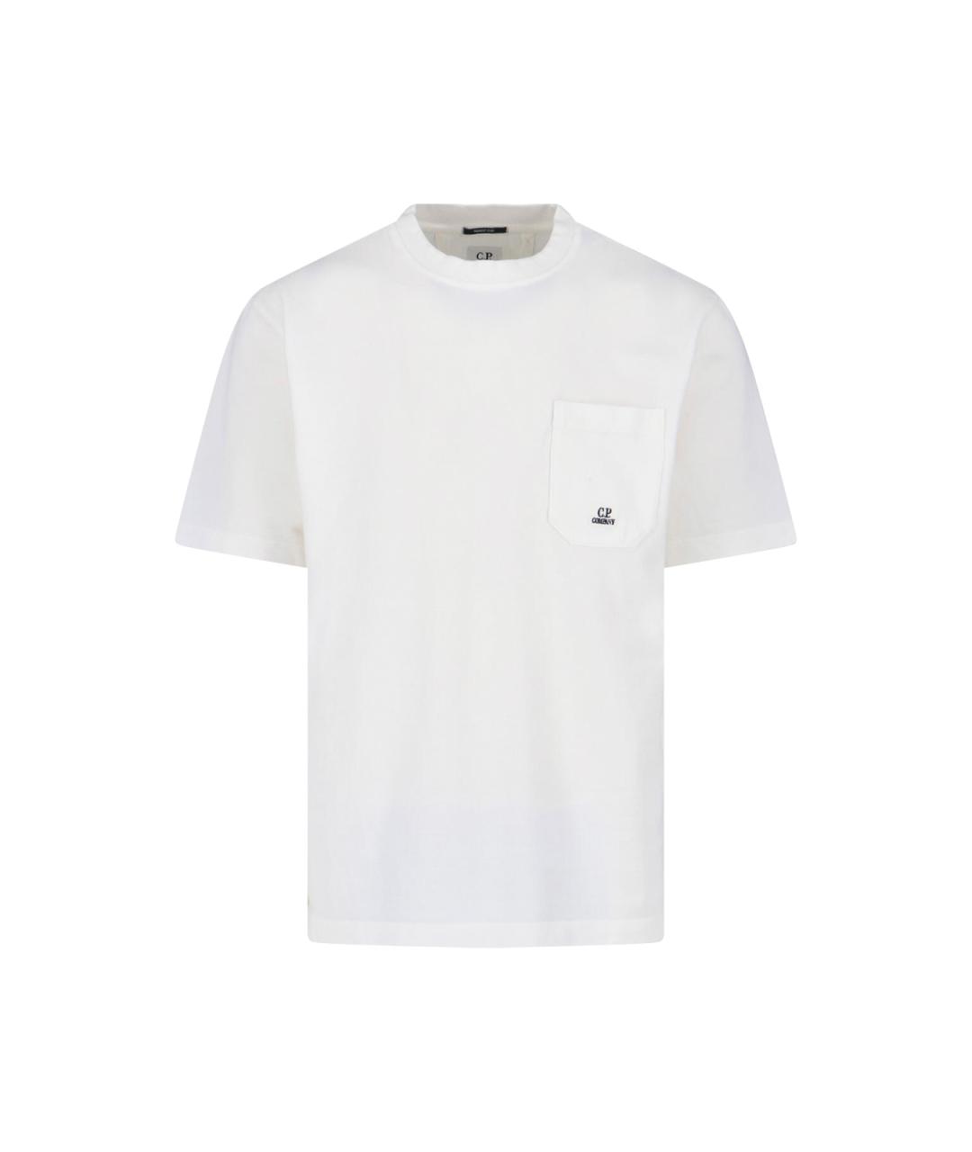 CP COMPANY Белая хлопковая футболка, фото 1