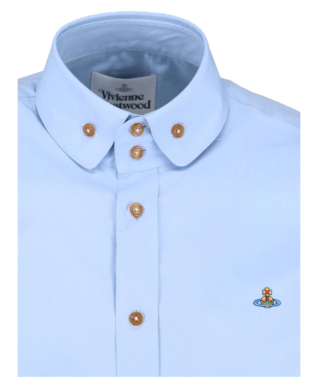 VIVIENNE WESTWOOD Синяя хлопковая кэжуал рубашка, фото 3