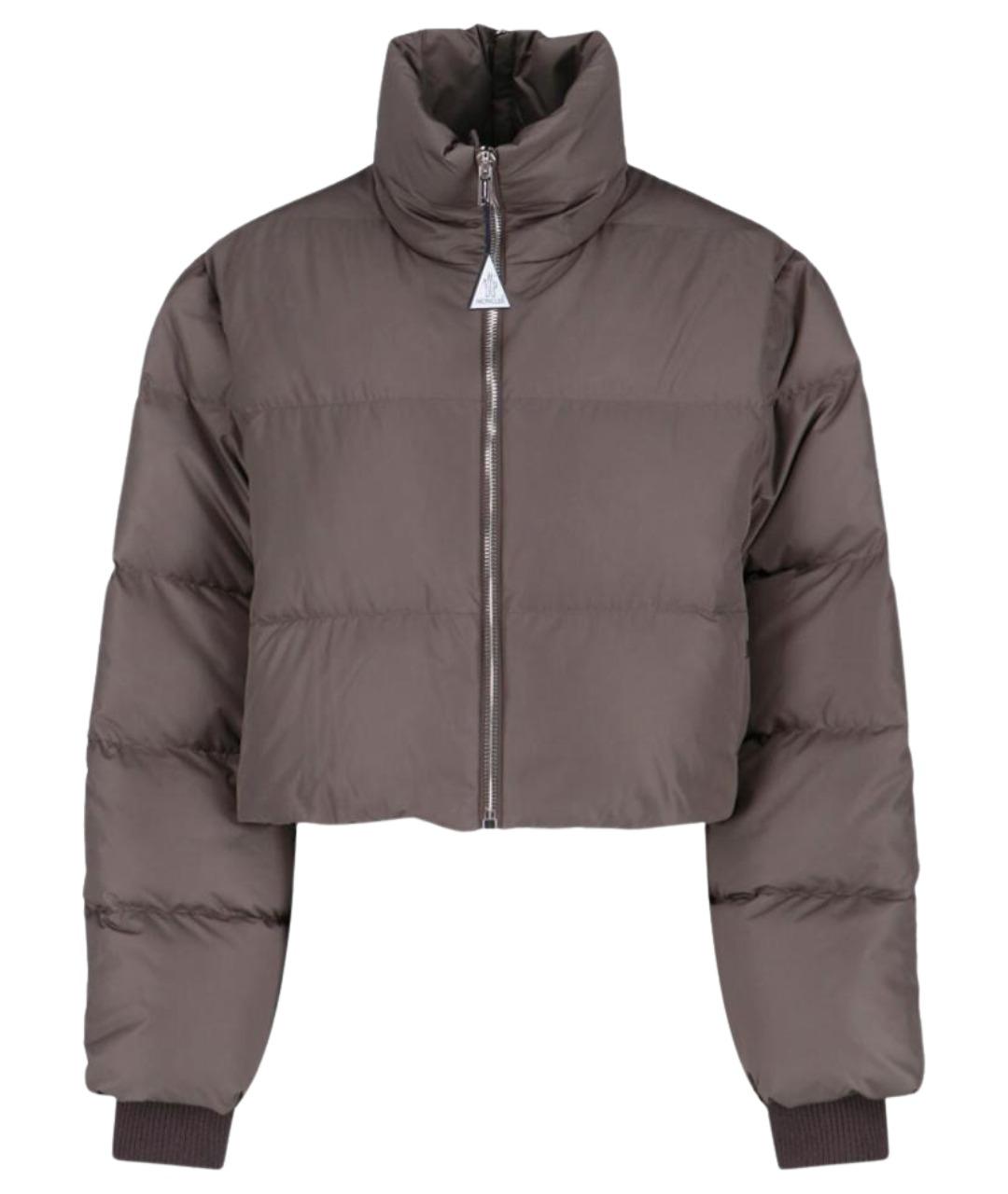 MONCLER Серый полиэстеровый пуховик, фото 1