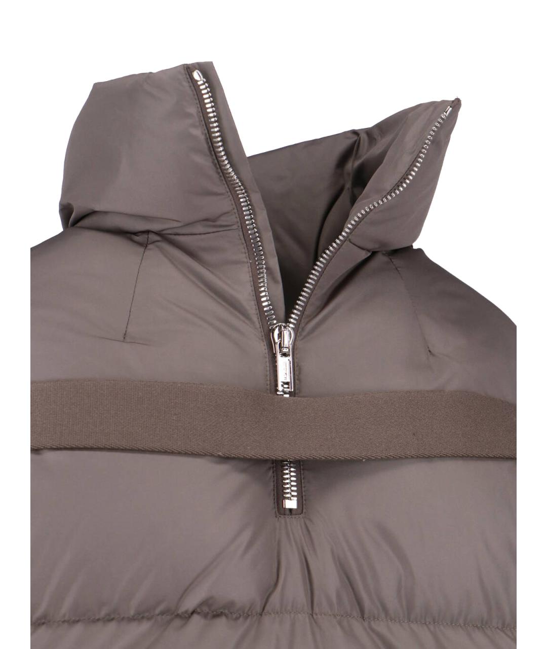 MONCLER Серый полиэстеровый пуховик, фото 5