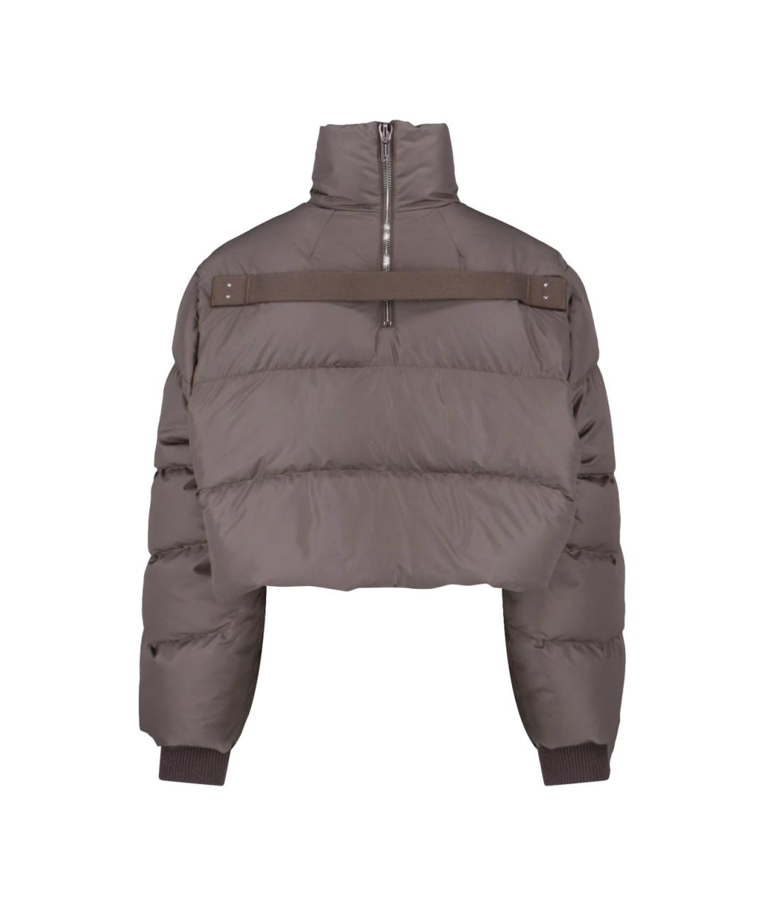 MONCLER Серый полиэстеровый пуховик, фото 2