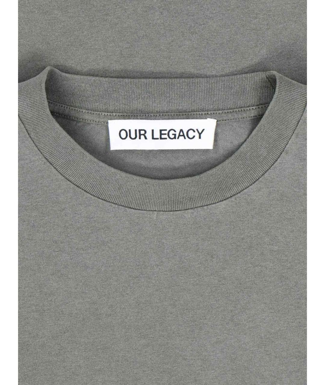 OUR LEGACY Зеленая хлопковая футболка, фото 3