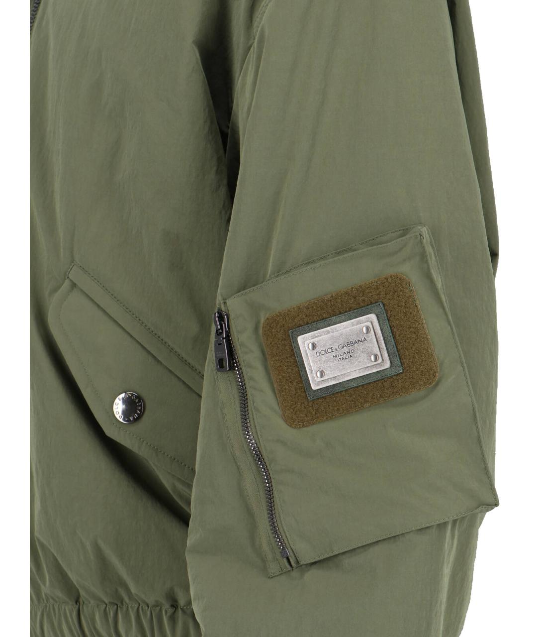 DOLCE&GABBANA Хаки полиэстеровая куртка, фото 3