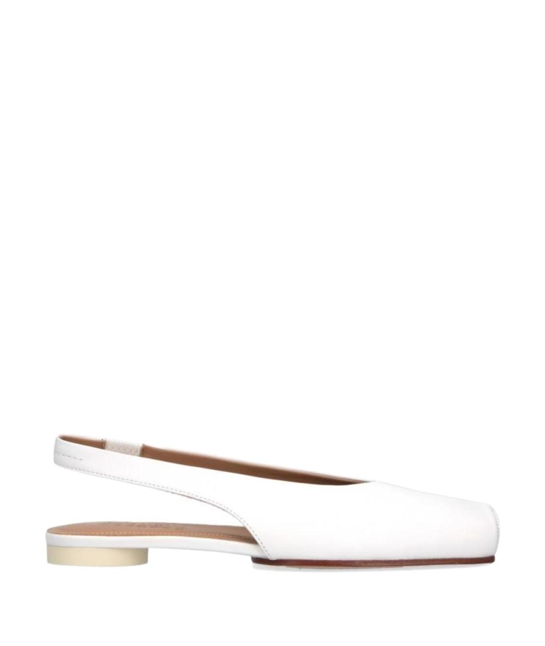 MM6 MAISON MARGIELA Белые кожаные туфли, фото 1