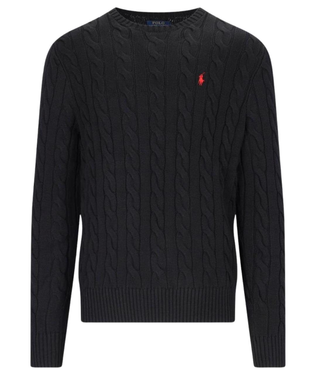 POLO RALPH LAUREN Черный хлопковый джемпер / свитер, фото 1