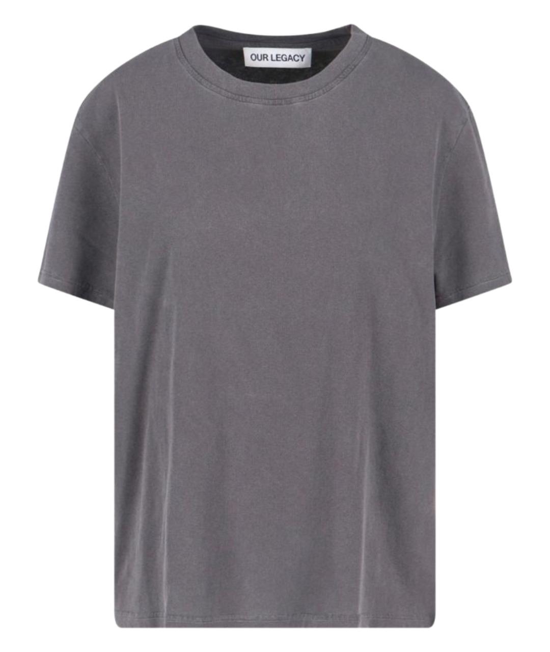 OUR LEGACY Серая хлопковая футболка, фото 1