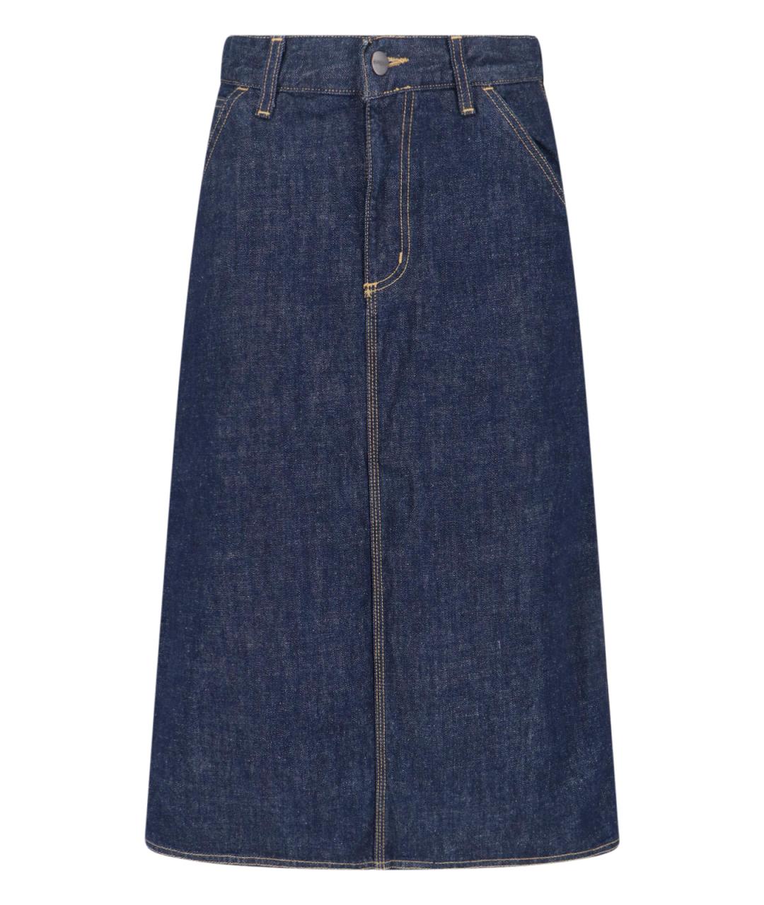 CARHARTT WIP Синяя хлопковая юбка миди, фото 1