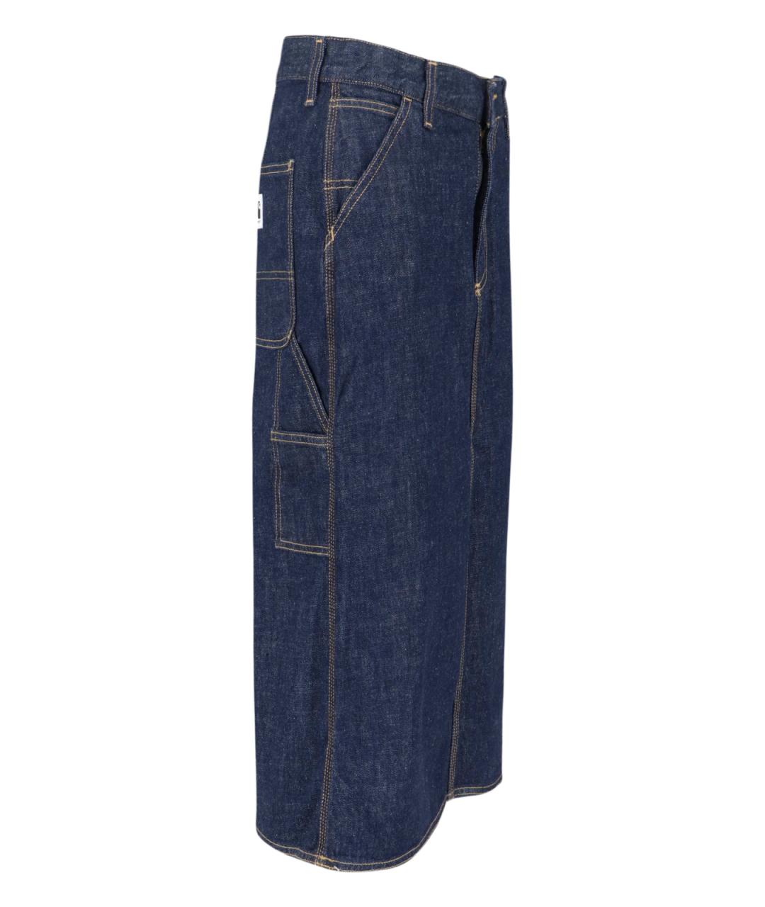 CARHARTT WIP Синяя хлопковая юбка миди, фото 3