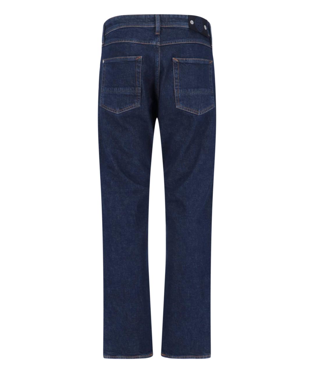 STONE ISLAND Синие хлопковые прямые джинсы, фото 2