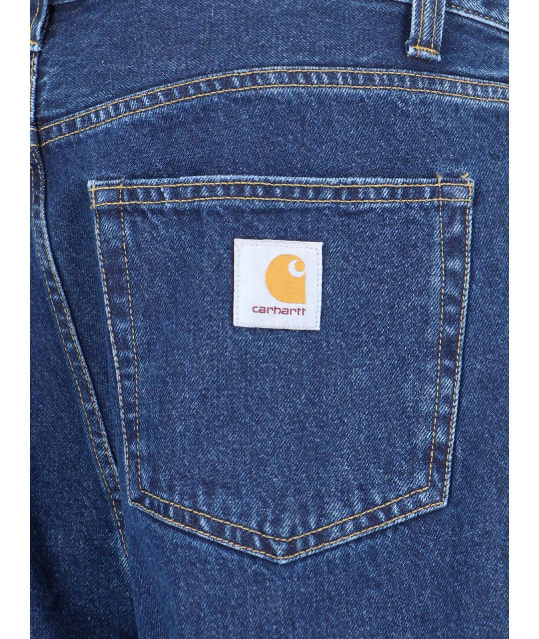 CARHARTT WIP Синие хлопковые прямые джинсы, фото 4