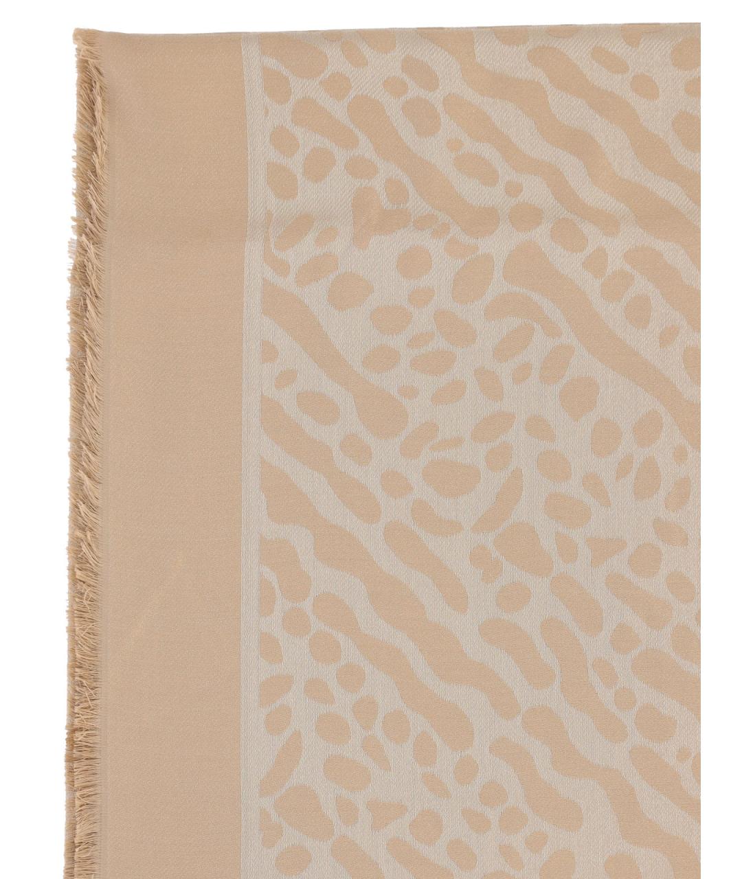 FENDI Коричневый шелковый шарф, фото 3