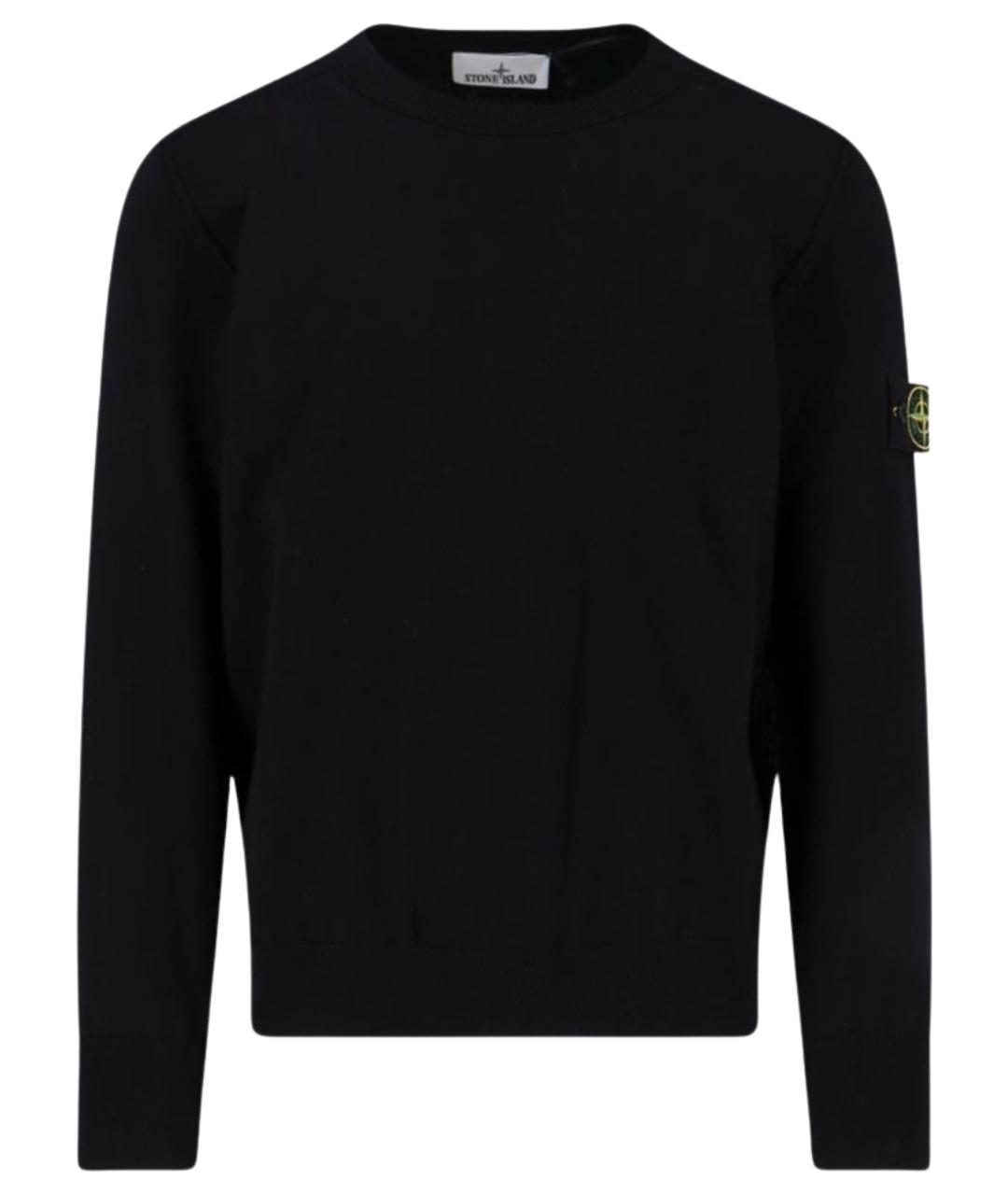 STONE ISLAND Черный хлопковый джемпер / свитер, фото 1