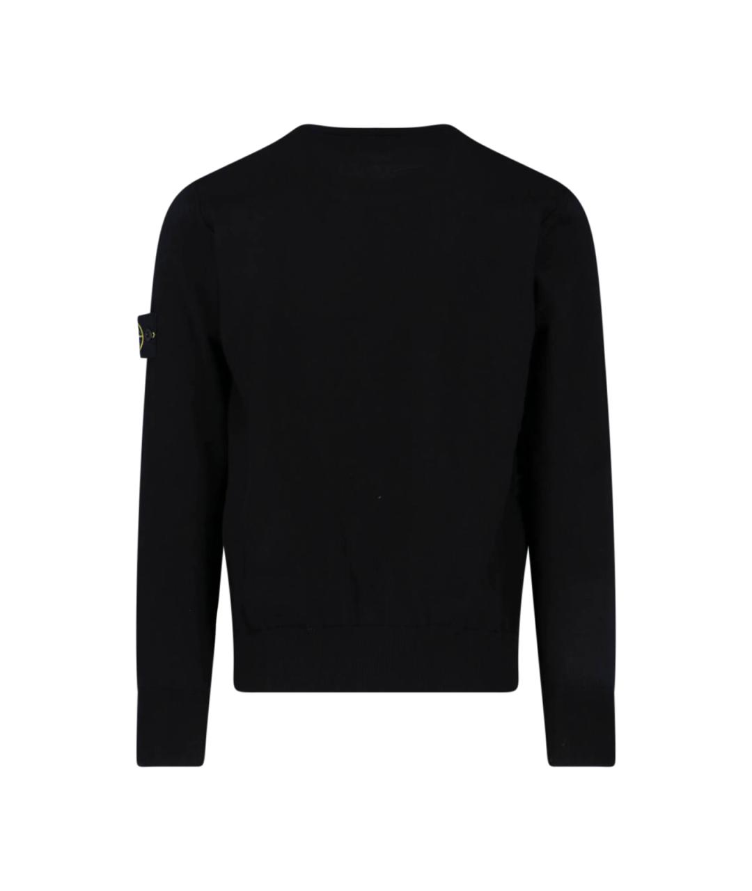 STONE ISLAND Черный хлопковый джемпер / свитер, фото 2