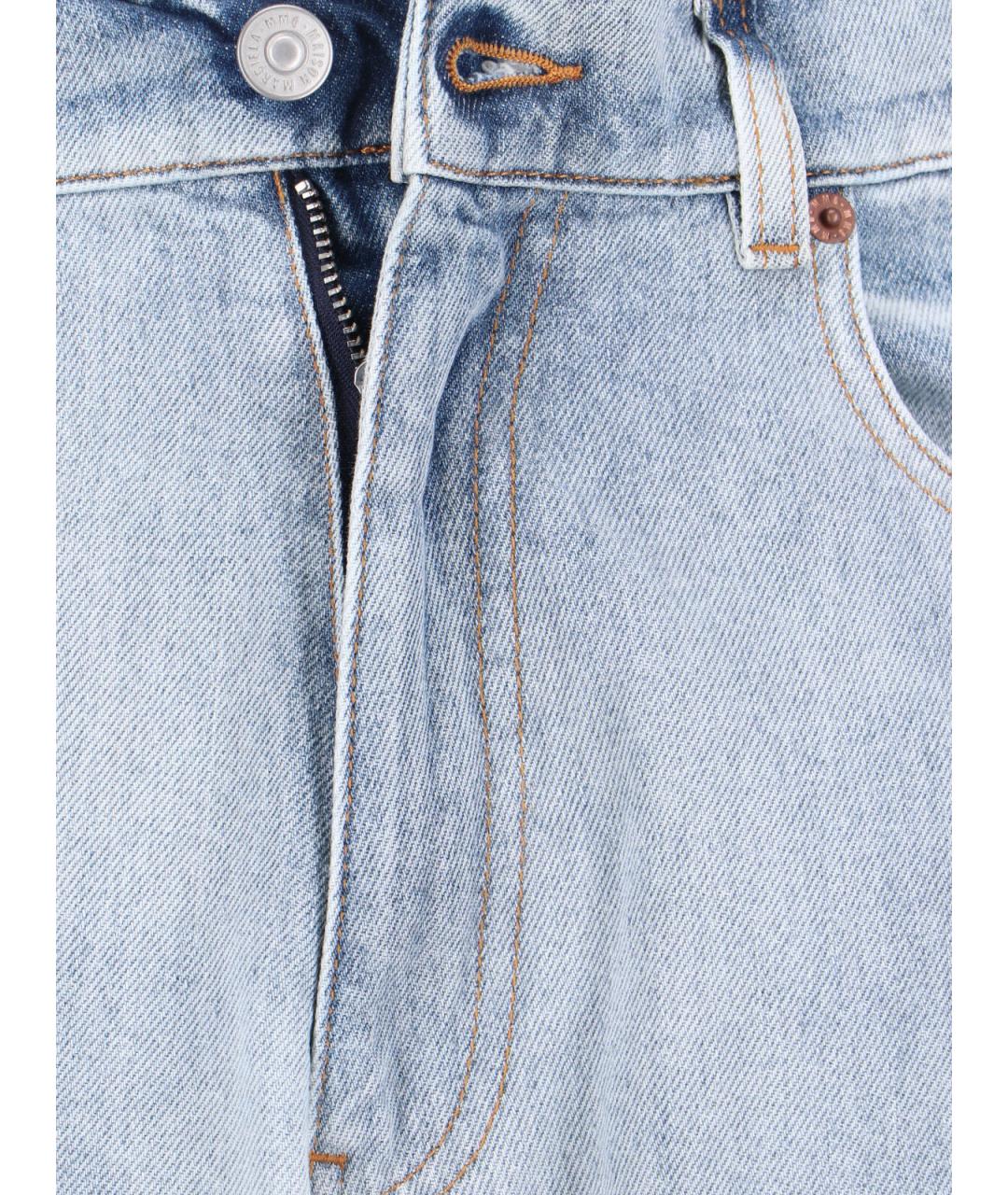 MM6 MAISON MARGIELA Голубые хлопковые прямые джинсы, фото 5