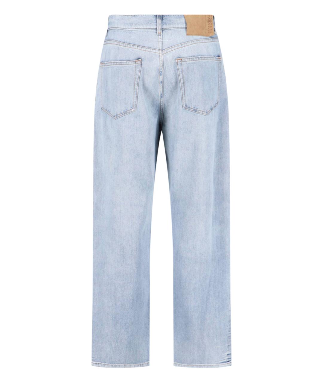 MM6 MAISON MARGIELA Голубые хлопковые прямые джинсы, фото 2