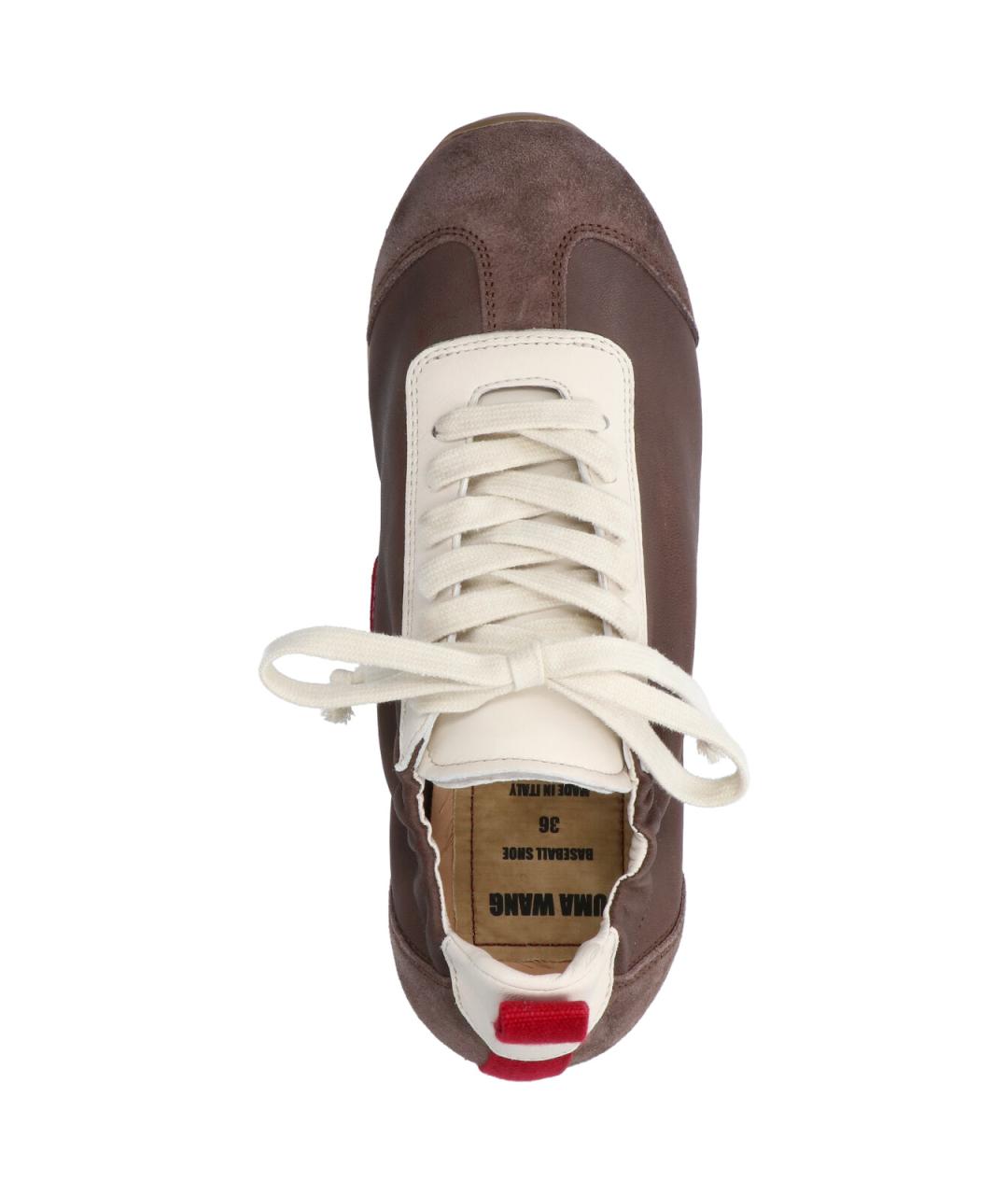 UMA WANG Коричневые кожаные кроссовки, фото 5