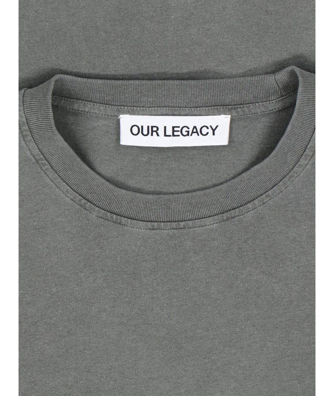 OUR LEGACY Серая хлопковая футболка, фото 3