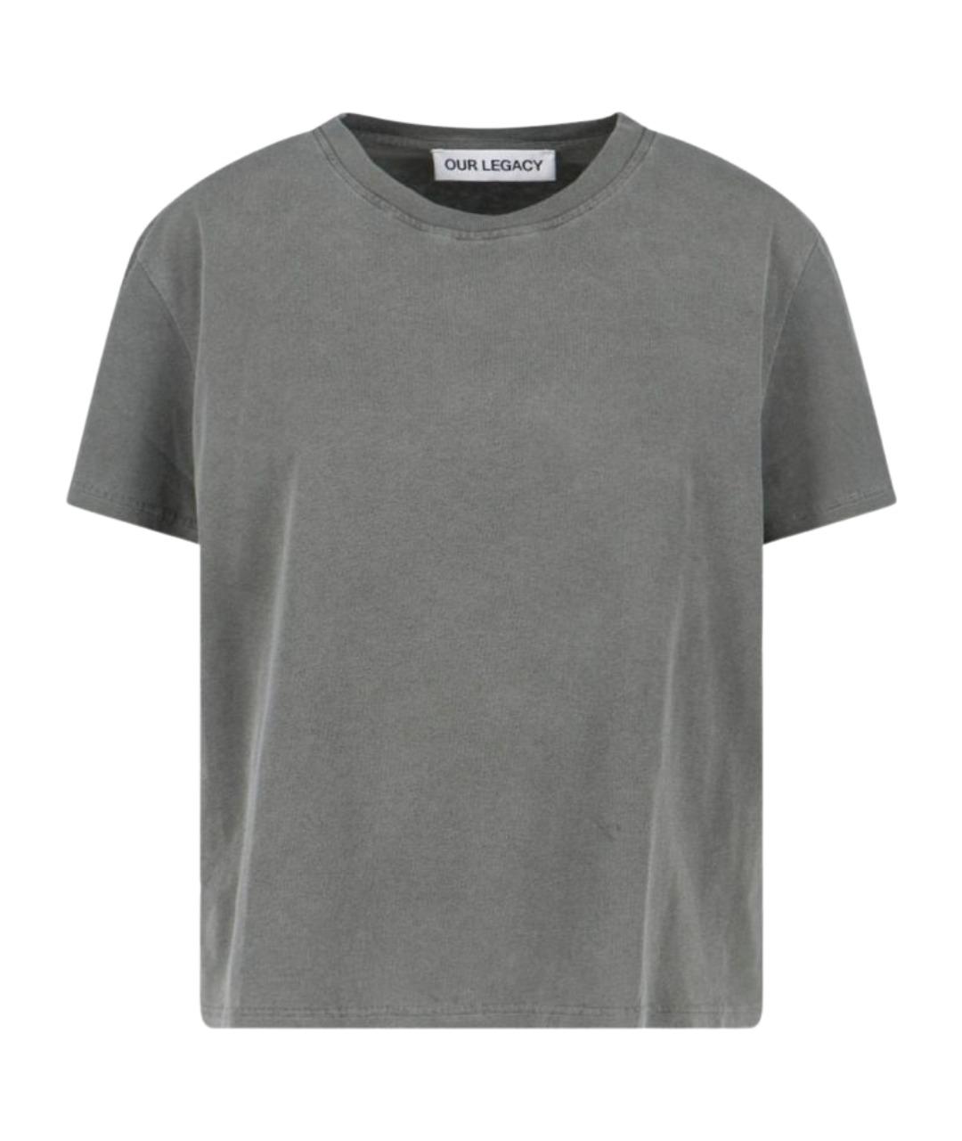 OUR LEGACY Серая хлопковая футболка, фото 1