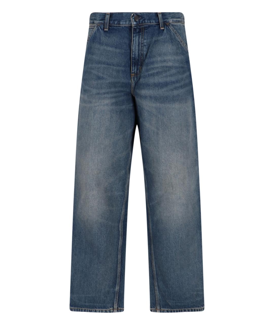 CARHARTT WIP Синие хлопковые прямые джинсы, фото 1