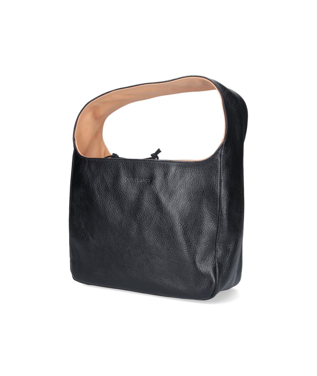 OUR LEGACY Черная кожаная сумка через плечо, фото 2
