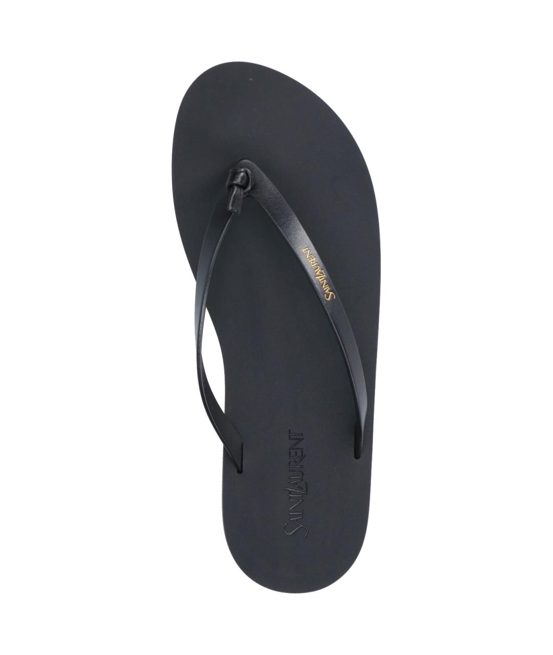 SAINT LAURENT Черные шлепанцы, фото 5