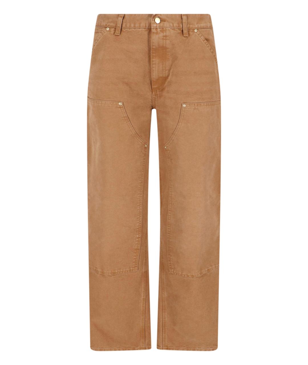 CARHARTT WIP Коричневые хлопковые прямые джинсы, фото 1