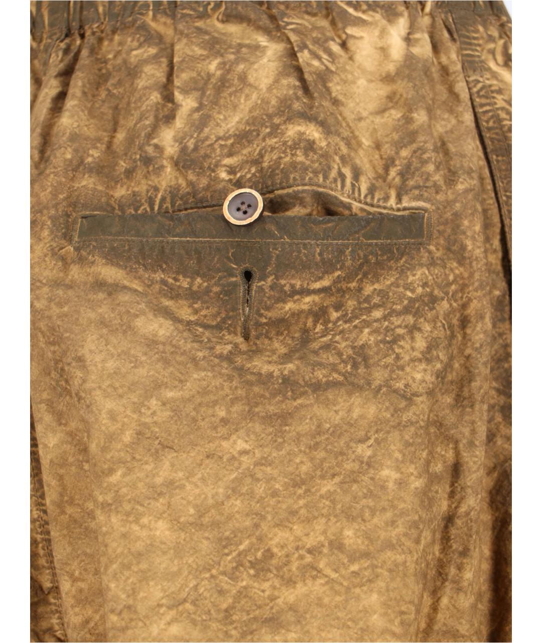 UMA WANG Коричневые хлопковые прямые брюки, фото 4